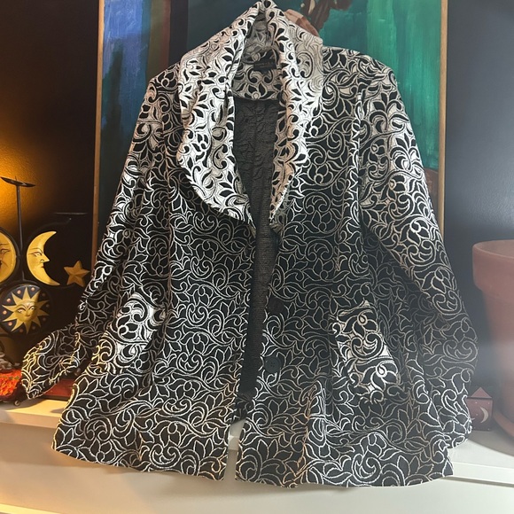 Designs by S.A.D. Chic Black and White Women's Blazer Vintage Size 14 - Picture 3 of 16